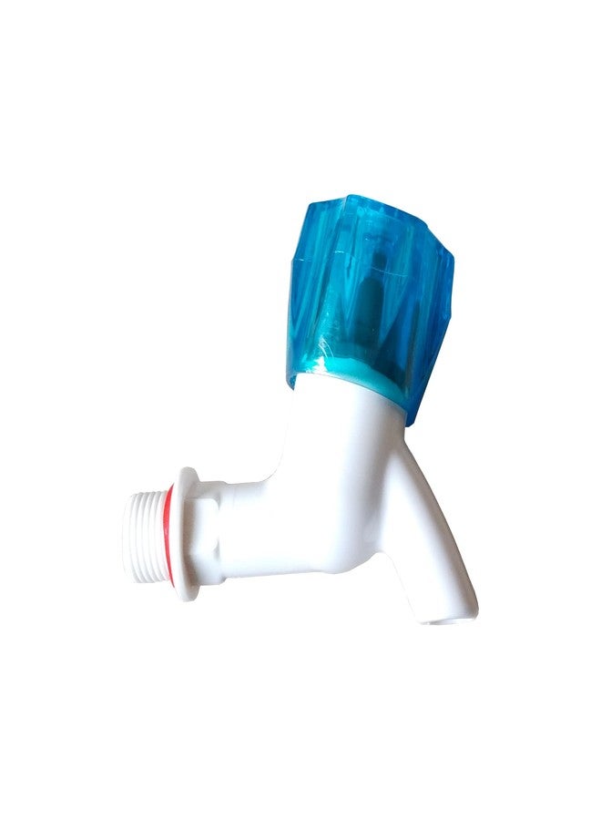 Droptech Blue Crystal PVC Plastic Bib Cock/Water Taps for Kitchen Bathroom Wash Basins - Set of 12 (1/2", 15 mm) Type PVC Taps Faucet for Hot and Cold Water - Image 3